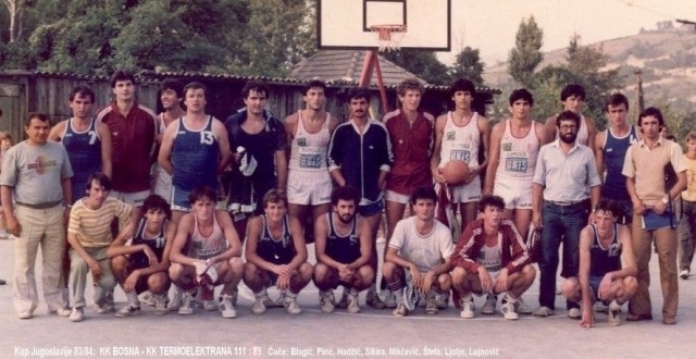 Fotografija sa utakmice  KK “Termoelektrana” Kakanj – KK “Bosna” Sarajevo (17.august 1983.godine)