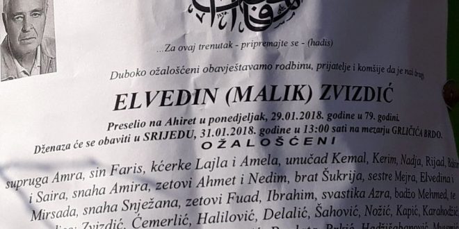 IN MEMORIAM: Dr.Elvedin Zvizdić
